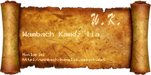 Wambach Kamélia névjegykártya